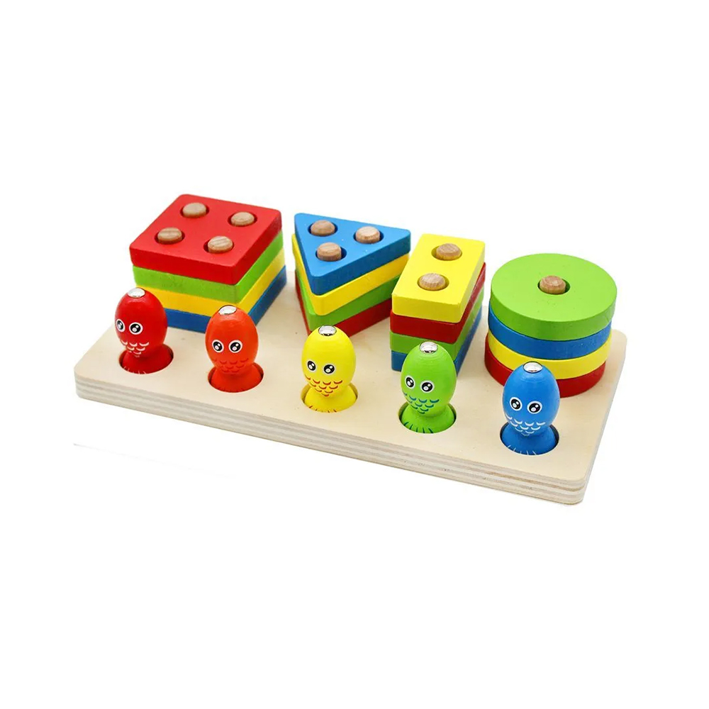 Smoneo 2 in 1 Wooden Blocks Puzzle Sorting – Bild 2
