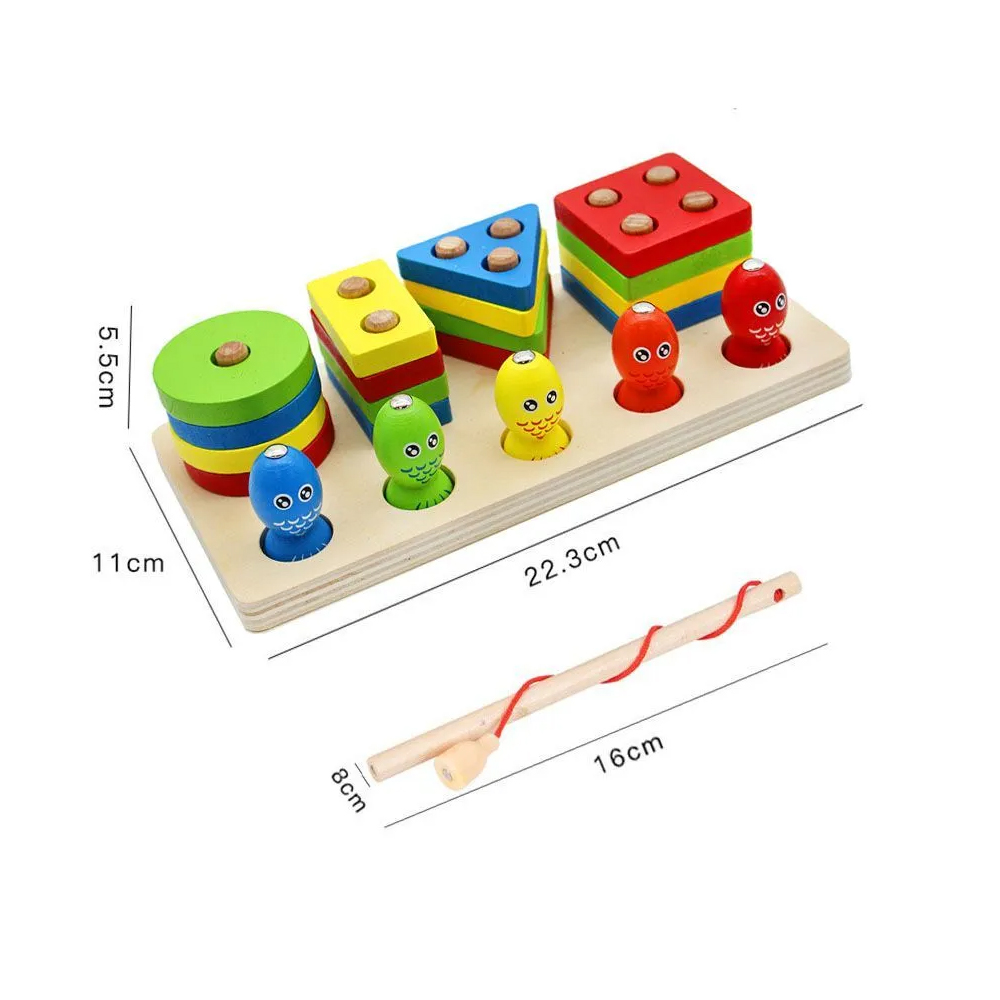 Smoneo 2 in 1 Wooden Blocks Puzzle Sorting – Bild 3